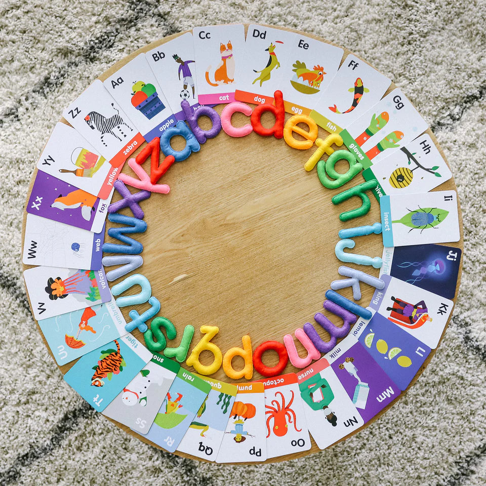 abc lowercase felt alphabet & flashcards